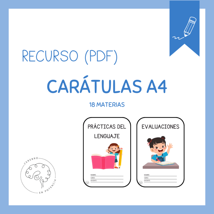 Carátulas de materias en castellano e inglés